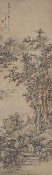 Lan Ying Painting - landscape after dong yuan old China ink